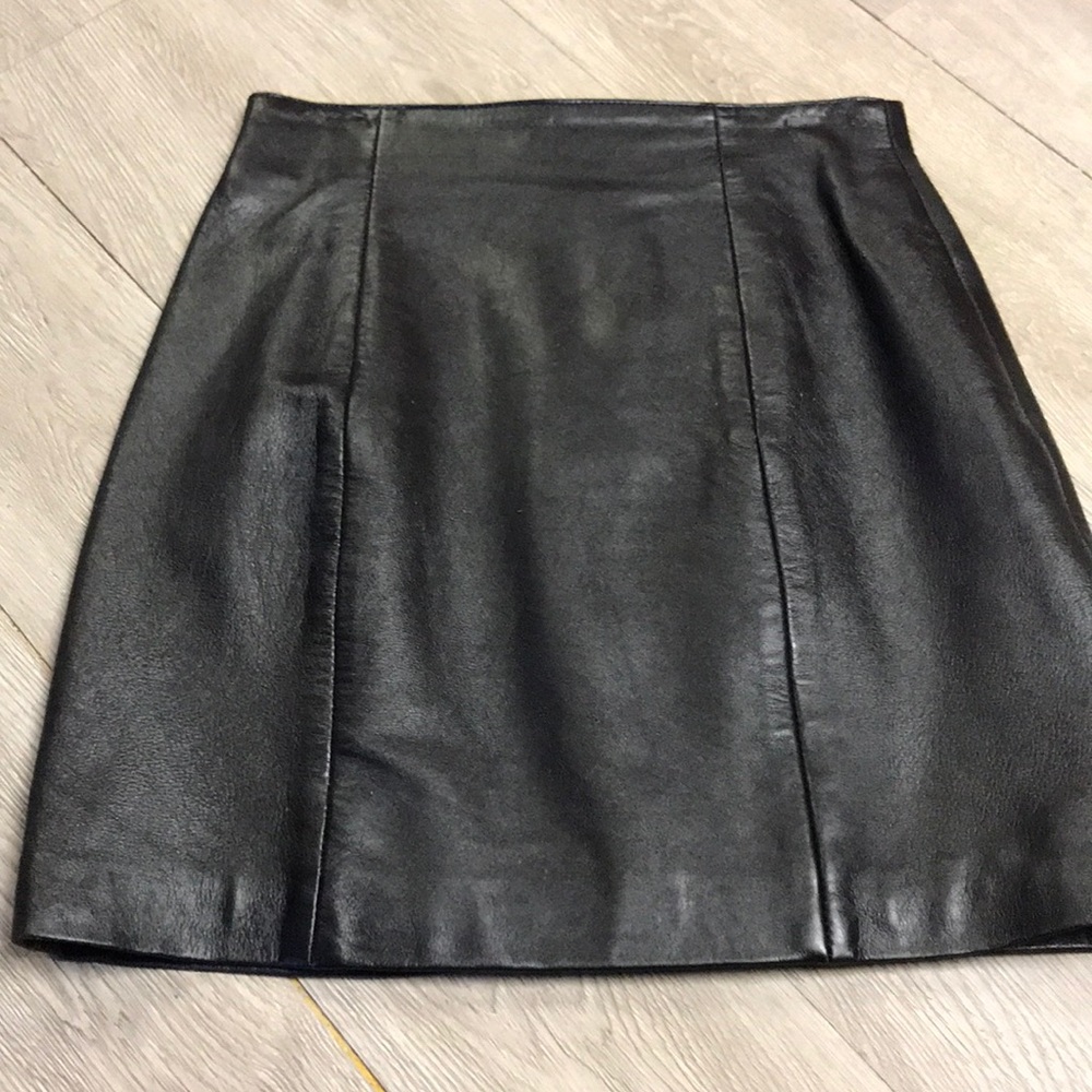 Black leather skirt